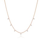 Rose Gold Ball Chain with Pear Shape Diamonds - Jackson Hole Jewelry Company