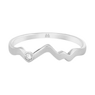 Teton Outline Sunset Ring with Inset White Diamond - Jackson Hole Jewelry Company