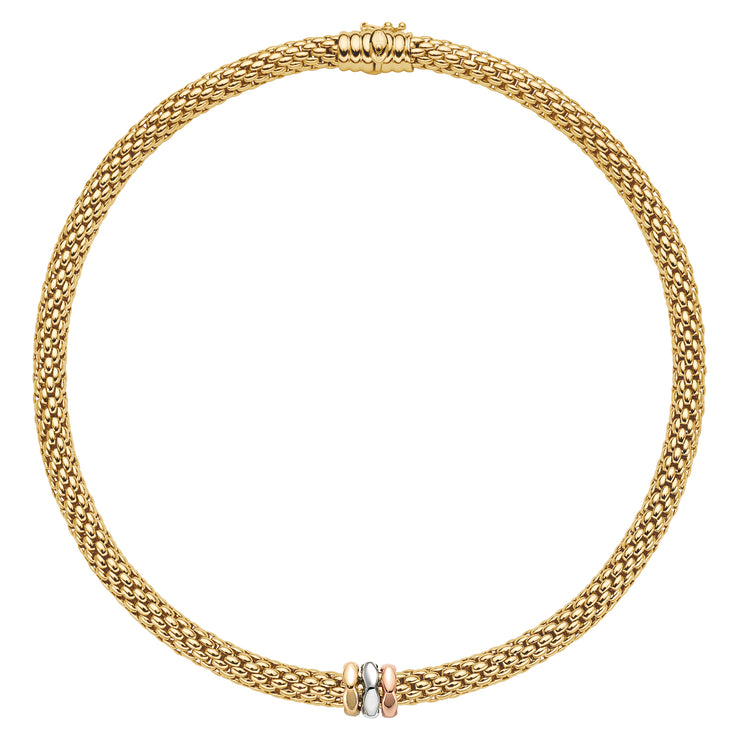 FOPE LOVE NEST Necklace with 18K Tri-Gold Rondels