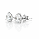 Round Brilliant Diamond Stud Earrings in 18K White Gold 3.61 Cttw - Jackson Hole Jewelry Company