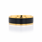 Lashbrook Men’s Zirconium Ring with 14K Yellow Gold Flat Edge and Sleeve - Jackson Hole Jewelry Company