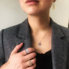 18K Gold with Diamond and Blue Sapphire Dreamcatcher Pendant - Jackson Hole Jewelry Company
