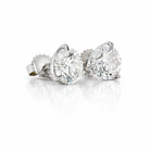 Round Brilliant Diamond Stud Earrings in 18K White Gold 3.61 Cttw - Jackson Hole Jewelry Company