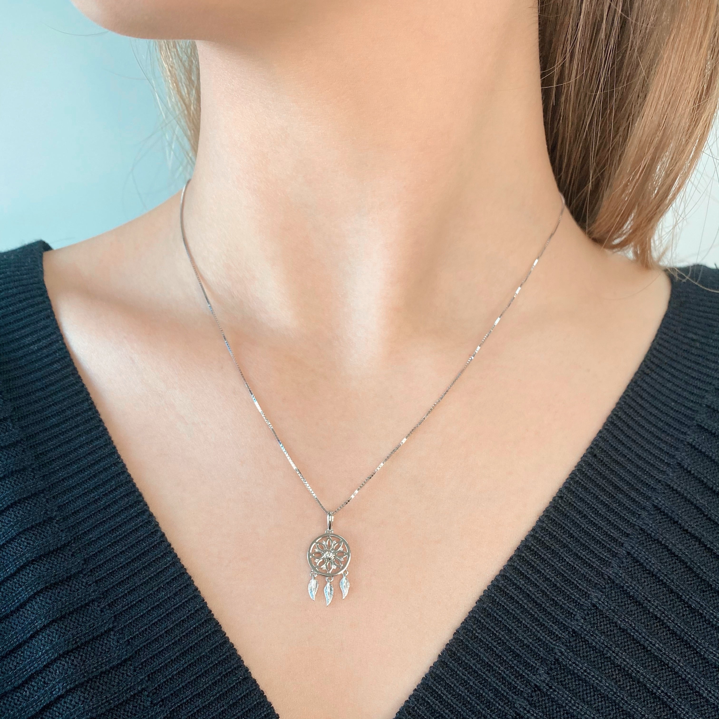 Teton Dreamcatcher Collection Pendant With Diamonds Set in 18K Gold - Jackson Hole Jewelry Company