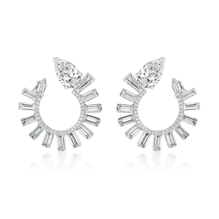 Rockefeller Fossil Diamond Hoops - Jackson Hole Jewelry Company