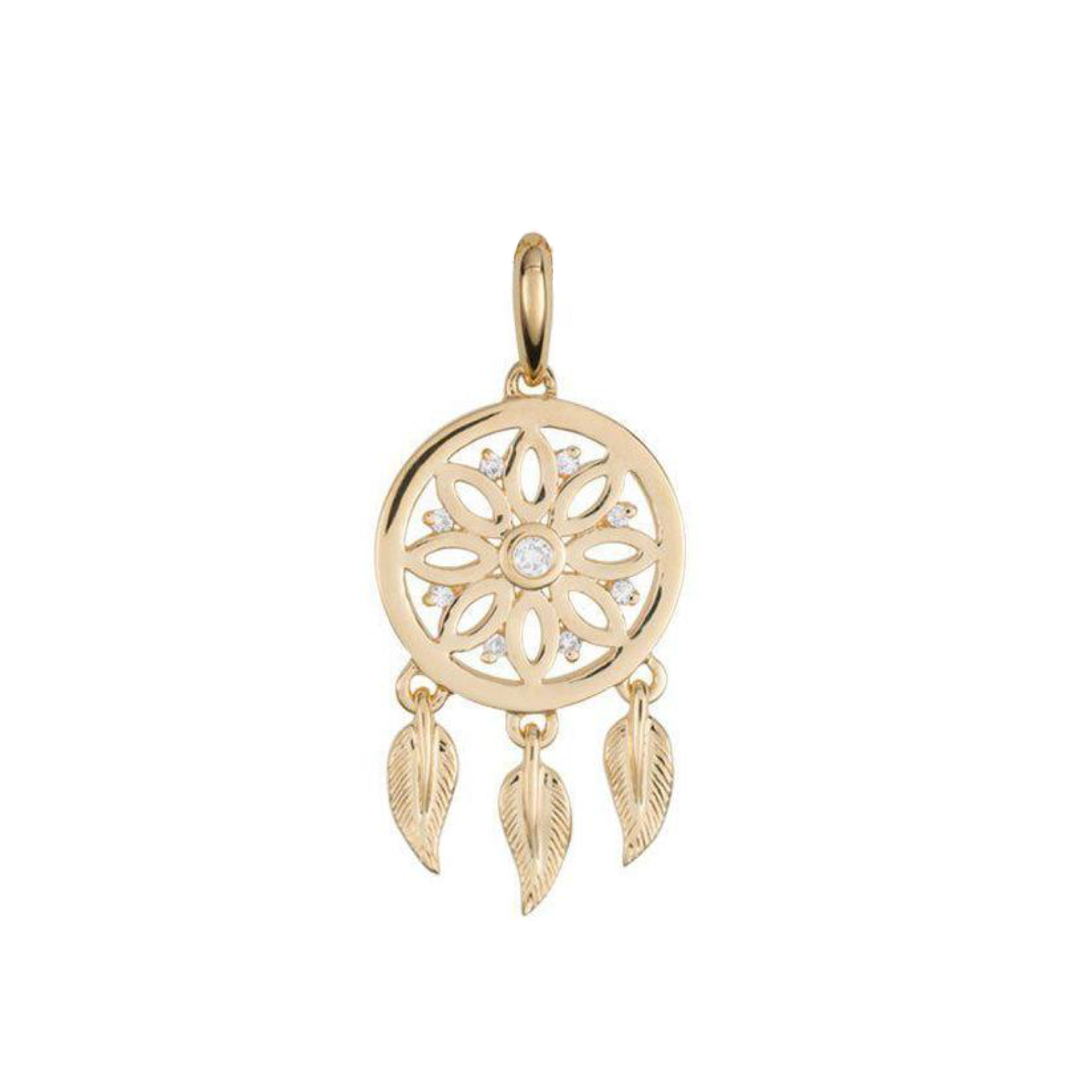 Teton Dreamcatcher Collection Pendant With Diamonds Set in 18K Gold - Jackson Hole Jewelry Company