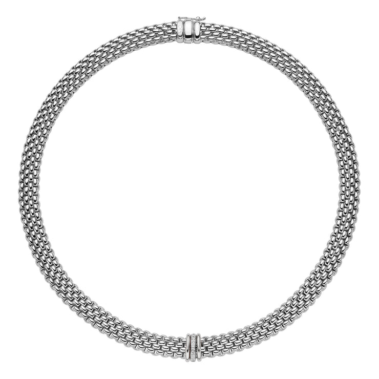 FOPE PANORAMA 18K Gold Necklace with White Diamond Set Rondels - 0.08 carats - Jackson Hole Jewelry Company
