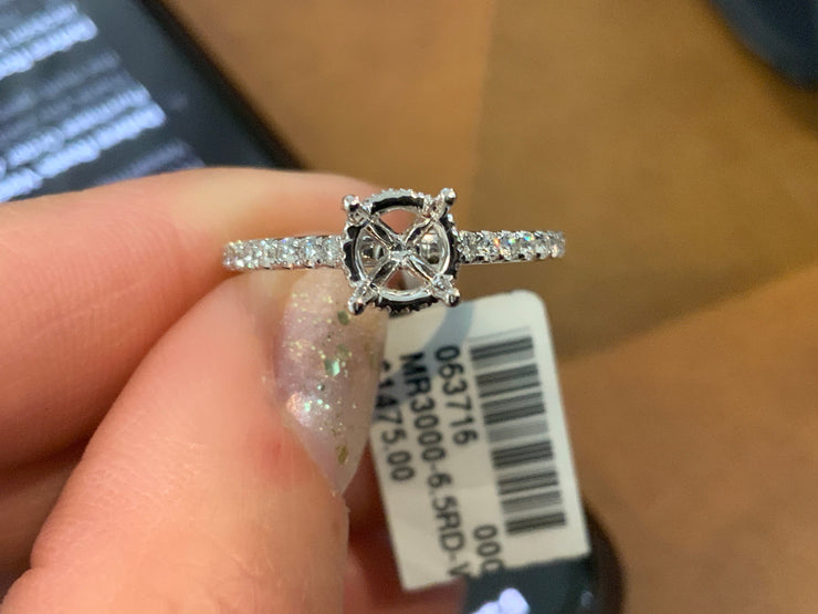 14K WHITE GOLD DOUBLE SHARED PRONG SETTING WITH .29CTTW DIAMONDS