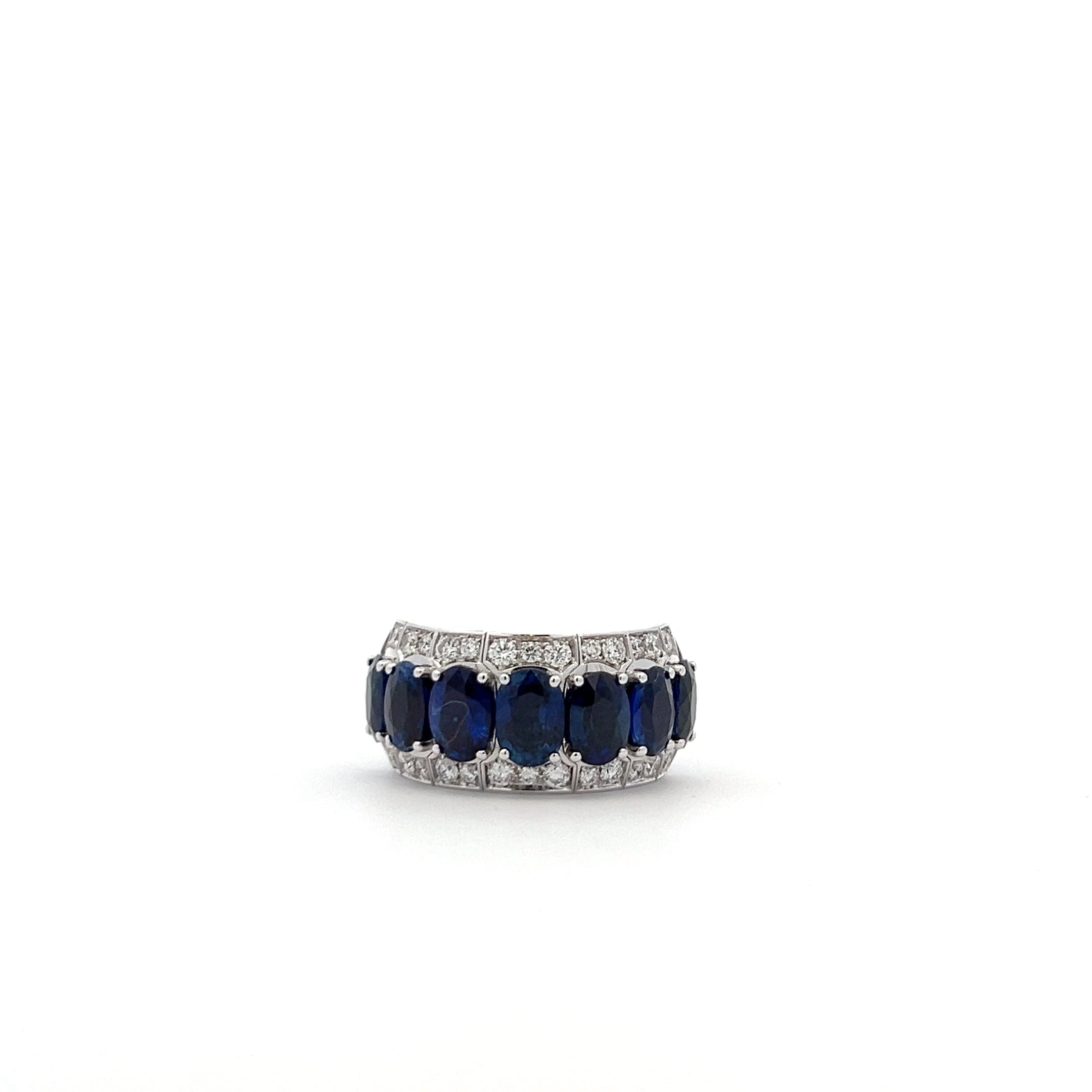 PICCHIOTTI 18K WHITE GOLD XPANDABLE HALF WAY BLUE SAPPHIRE RING - Jackson Hole Jewelry Company
