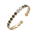 CHANTECLER PAILLETTES BANGLE BRACELET IN 18K PINK GOLD, DIAMONDS PAVÉ AND BLACK ENAMEL - Jackson Hole Jewelry Company