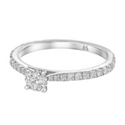 Le PeTeton Round French Cut Diamond Engagement Ring with Pavé Set in 18K Gold - Jackson Hole Jewelry Company