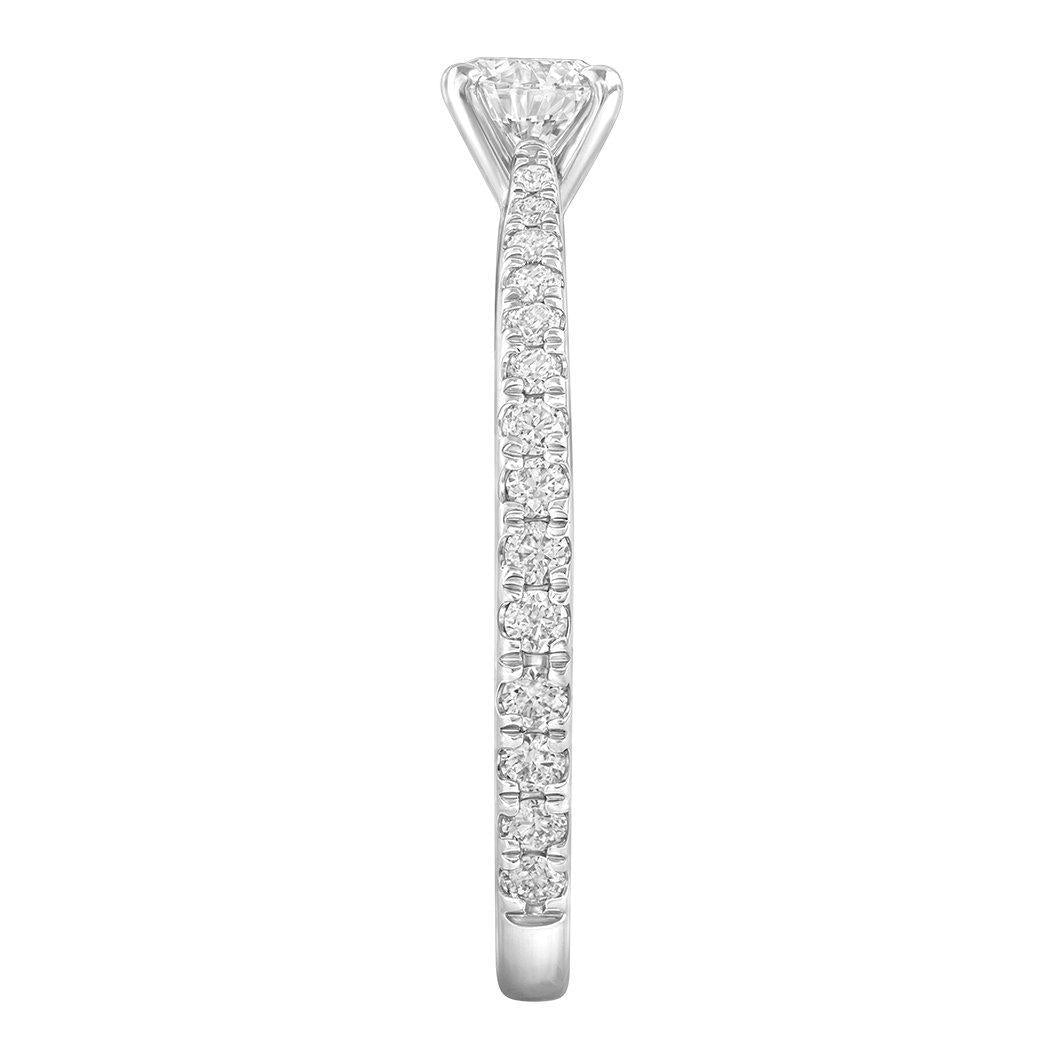 Le PeTeton Round French Cut Diamond Engagement Ring with Pavé Set in 18K Gold - Jackson Hole Jewelry Company