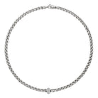 FOPE EKA 18K White Gold Necklace with White Diamond Pavé Rondel - 0.37 carats - Jackson Hole Jewelry Company