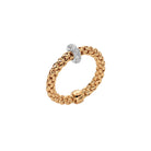 FOPE PRIMA 18K Gold Flex'it Ring with White Diamond Rondel - 0.18 carats - Jackson Hole Jewelry Company