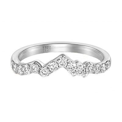 LUXE Teton Top Diamond Band Crafted in 18K White Gold - Jackson Hole Jewelry Company