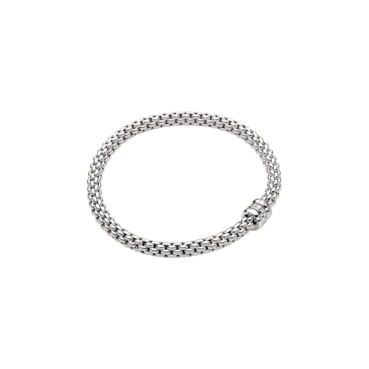 FOPE SOLO 18K Gold Flex’it Bracelet with White Diamond Rondel - 0.10 carats - Jackson Hole Jewelry Company