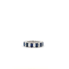 WHITE GOLD XPANDABLE RING DIAMOND AND OCTAGONAL SAPPHIRE - Jackson Hole Jewelry Company