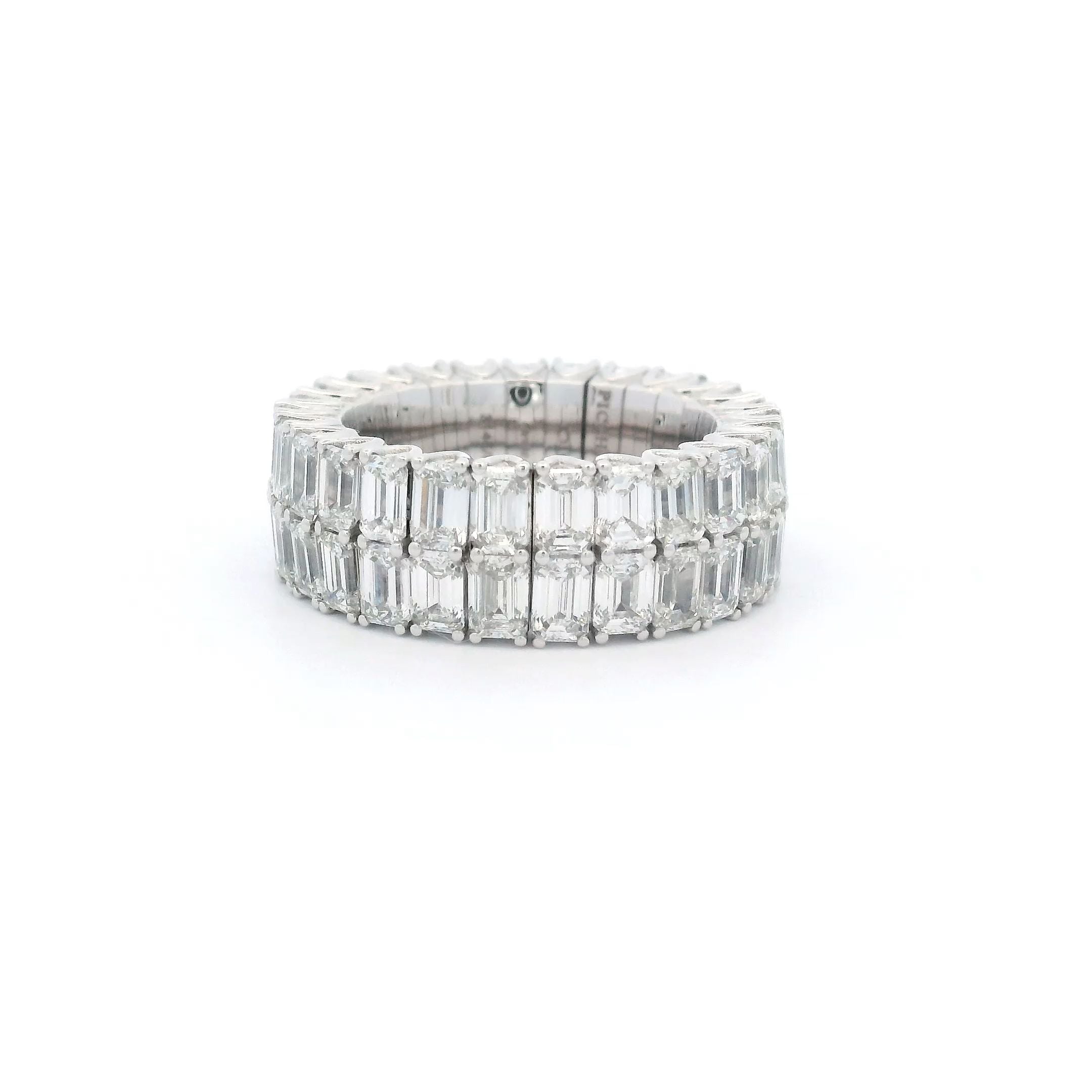 PICCHIOTTI Xpandable Emerald Cut Two Row Diamond Ring - Jackson Hole Jewelry Company