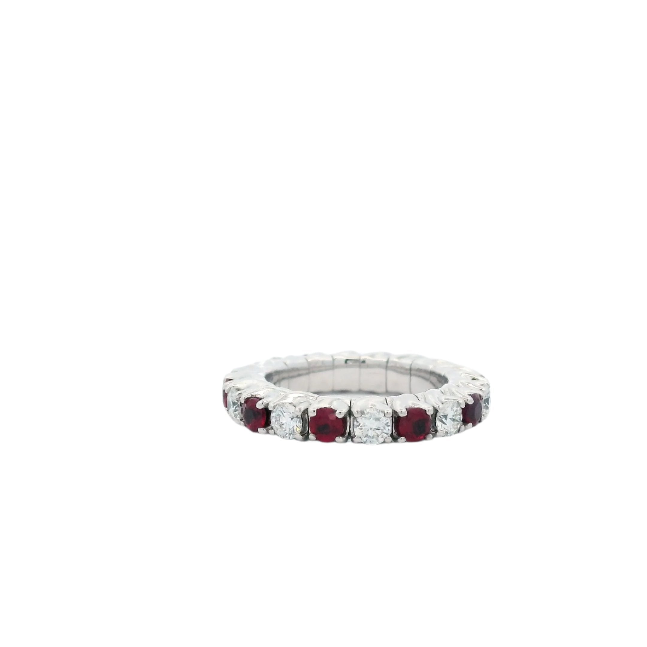 PICCHIOTTI XPANDABLE ALTERNATING WHITE DIAMOND AND RUBY ETERNITY BAND - Jackson Hole Jewelry Company