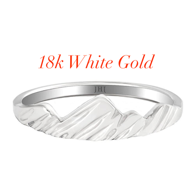 Teton Mountain Bottom Ring in 18K White Gold - Jackson Hole Jewelry Company