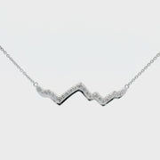 LUXE EDITION: 14K White Gold Teton Outline Necklace With Diamonds