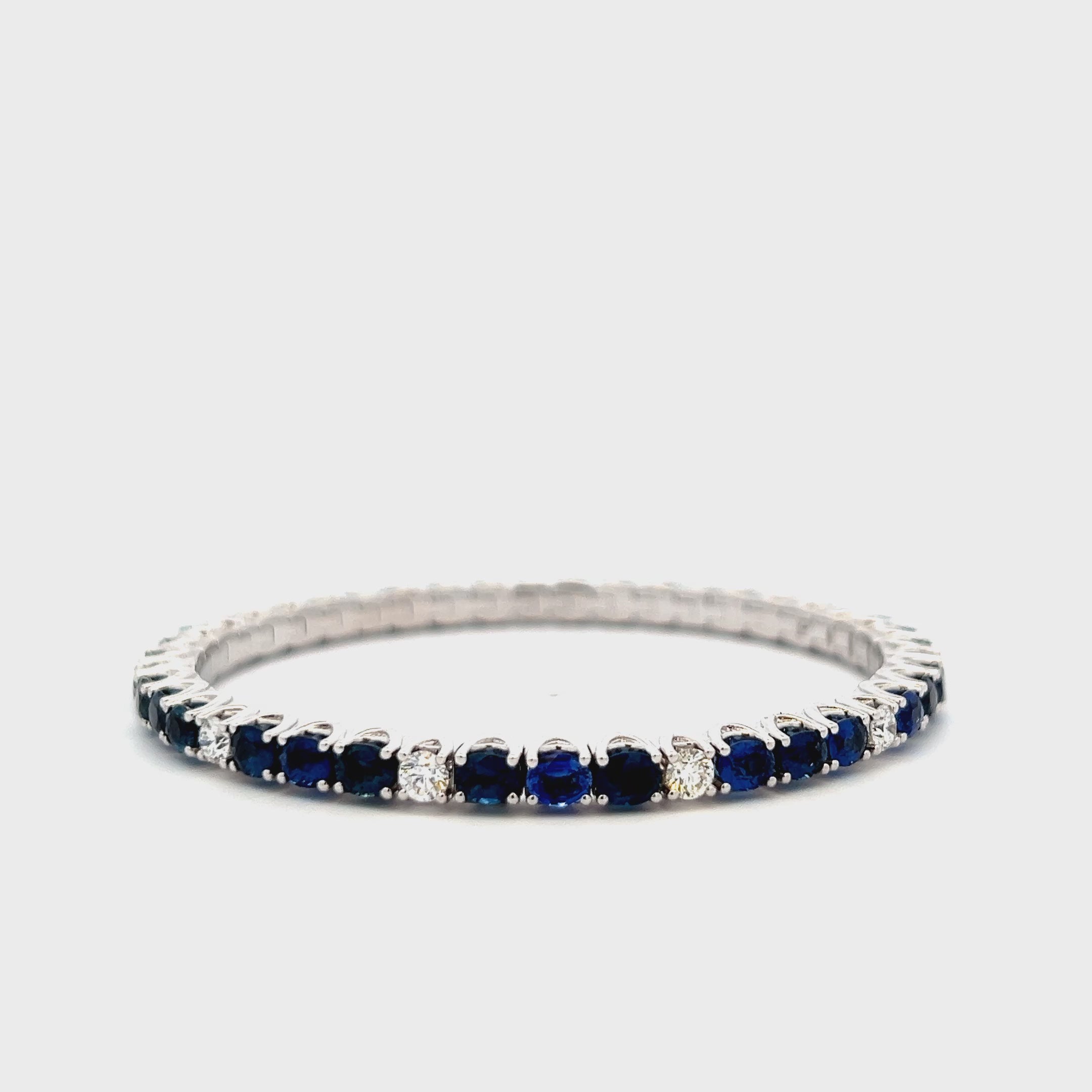 PICCHIOTTI 18K WHITE GOLD XPANDABLE SAPPHIRE AND DIAMOND BRACELET