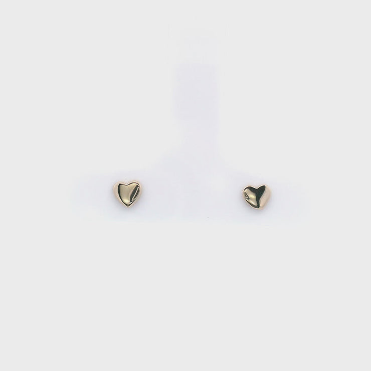 ANZIE ICON HEART GOLD STUDS