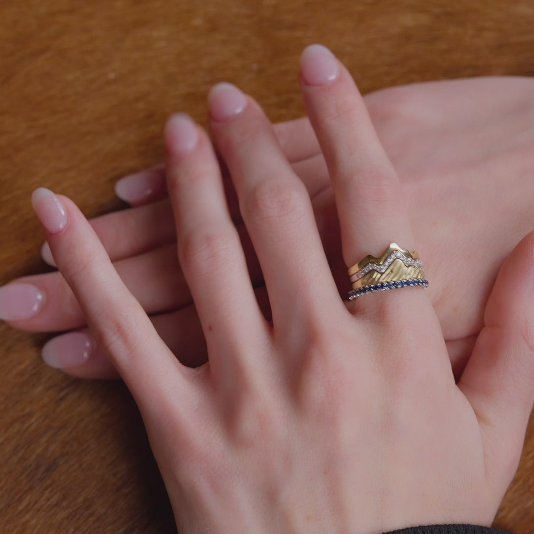 Teton Blue Sapphire Eternity Band in 18K White Gold – Jackson Hole