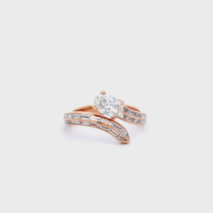 Empire Serpant Diamond Ring in 18K Rose Gold