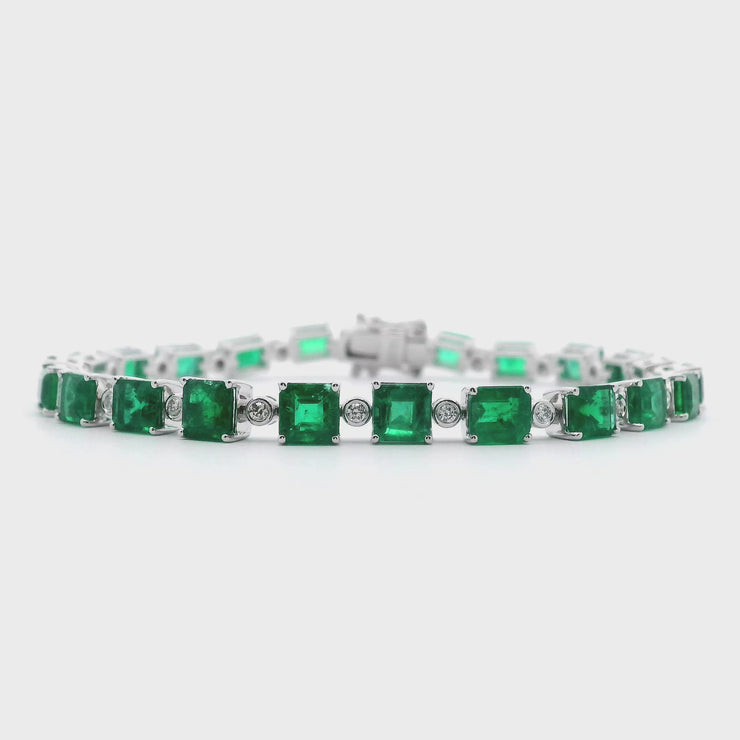 Emerald Bracelet with Diamond Accent