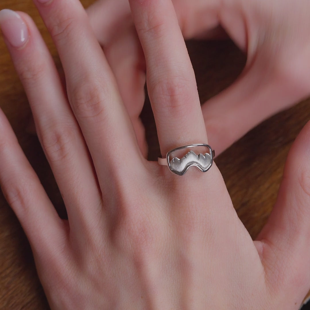 Silver Teton Ski Goggle Ring – Jackson Hole Jewelry Company
