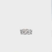 0.8Xcttw 18K White Gold Chain Link Ring Size 6