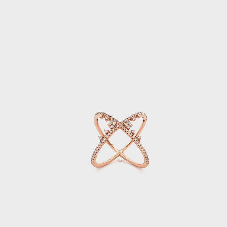 14K ROSE GOLD FASHION DIAMOND RING