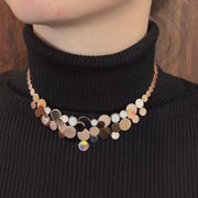 Chantecler Paillettes Cascade Necklace in 18K Rose Gold and Diamonds