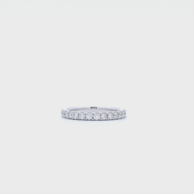 0.53CTTW HALF ETERNITY DIAMOND BAND IN 14KWG SZ. 6.5