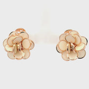 Chantecler Small Paillettes flower earrings in 18Kt rose gold and white enamel