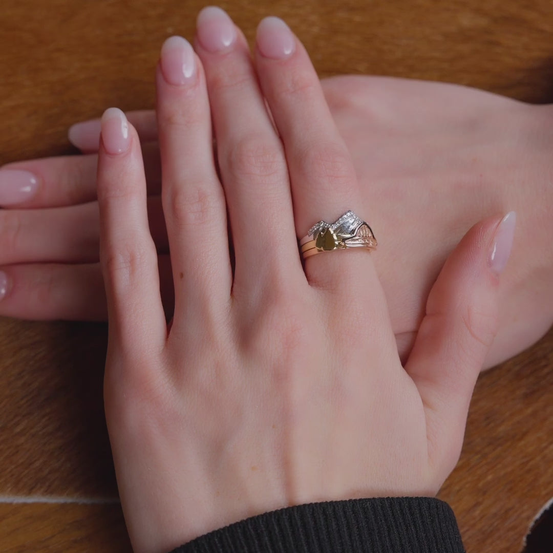 Teton Mountain Stacking Ring 14KY & 14KW with Diamonds – Jackson