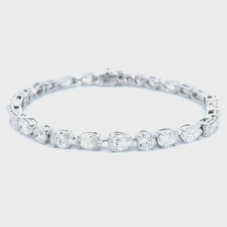 Mixed Diamond Tennis Bracelet in 18K White Gold