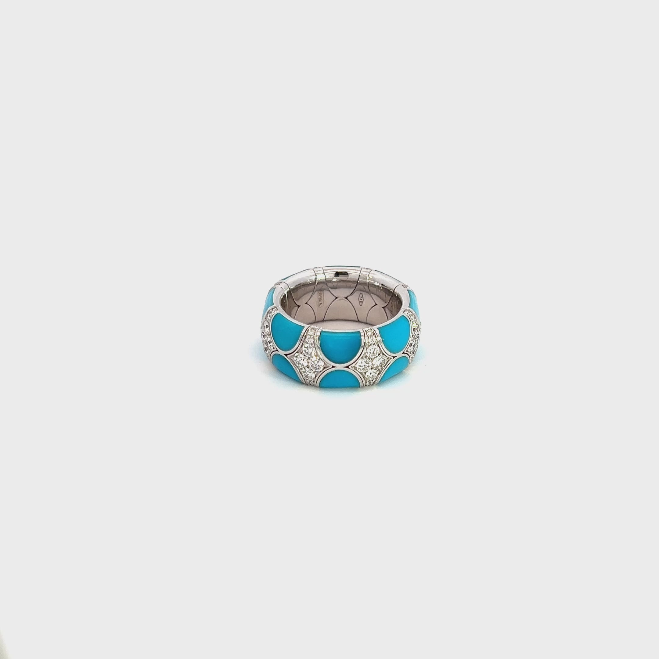 Picchiotti - Xpandable™ Turquoise & Diamond Ring in 18K White Gold
