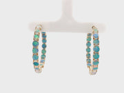 5.68ct Round Opal Hoops in 14K Yellow Gold