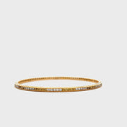 VIVAAN WHITE AND YELLOW DIAMOND BANGLE IN 18K YELLOW GOLD