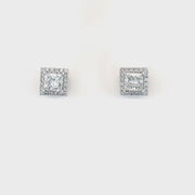 Square Halo Stud Earrings
