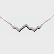 LUXE EDITION: 14K Rose Gold Teton Outline Necklace With Diamonds