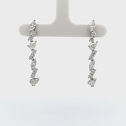 3.4Xcttw 18K White Gold Mixed Diamond Drop Earrings