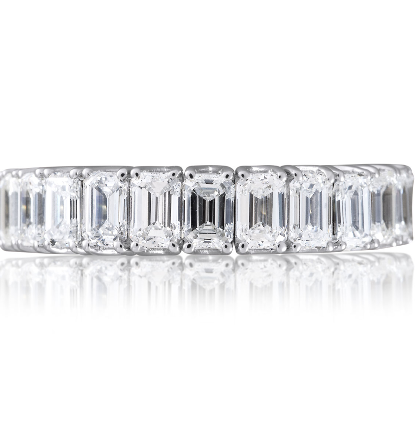Picchiotti Xpandable™ 18K White Gold Half Way Emerald Cut Diamond Ring - Jackson Hole Jewelry Company