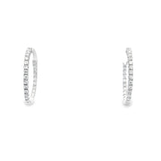 1.00cttw Diamond Hoops in 14K White Gold - Jackson Hole Jewelry Company