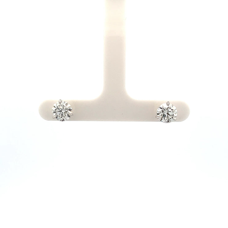 2.60cttw Round Brilliant Diamond Studs Martini Setting 14K White Gold - Jackson Hole Jewelry Company
