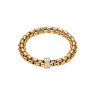 FOPE EKA 18K Gold Flex’it Bracelet with White Diamond Pavé Rondel - 0.63 carats - Jackson Hole Jewelry Company