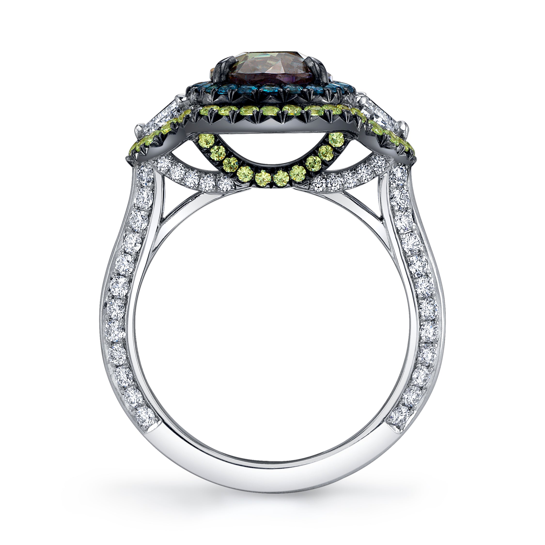 Omi Privé - Alexandrite, Demantoid & Diamond Ring in Platinum - Jackson Hole Jewelry Company