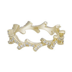 Diamond Antler Eternity Stacking Ring in 14K Gold